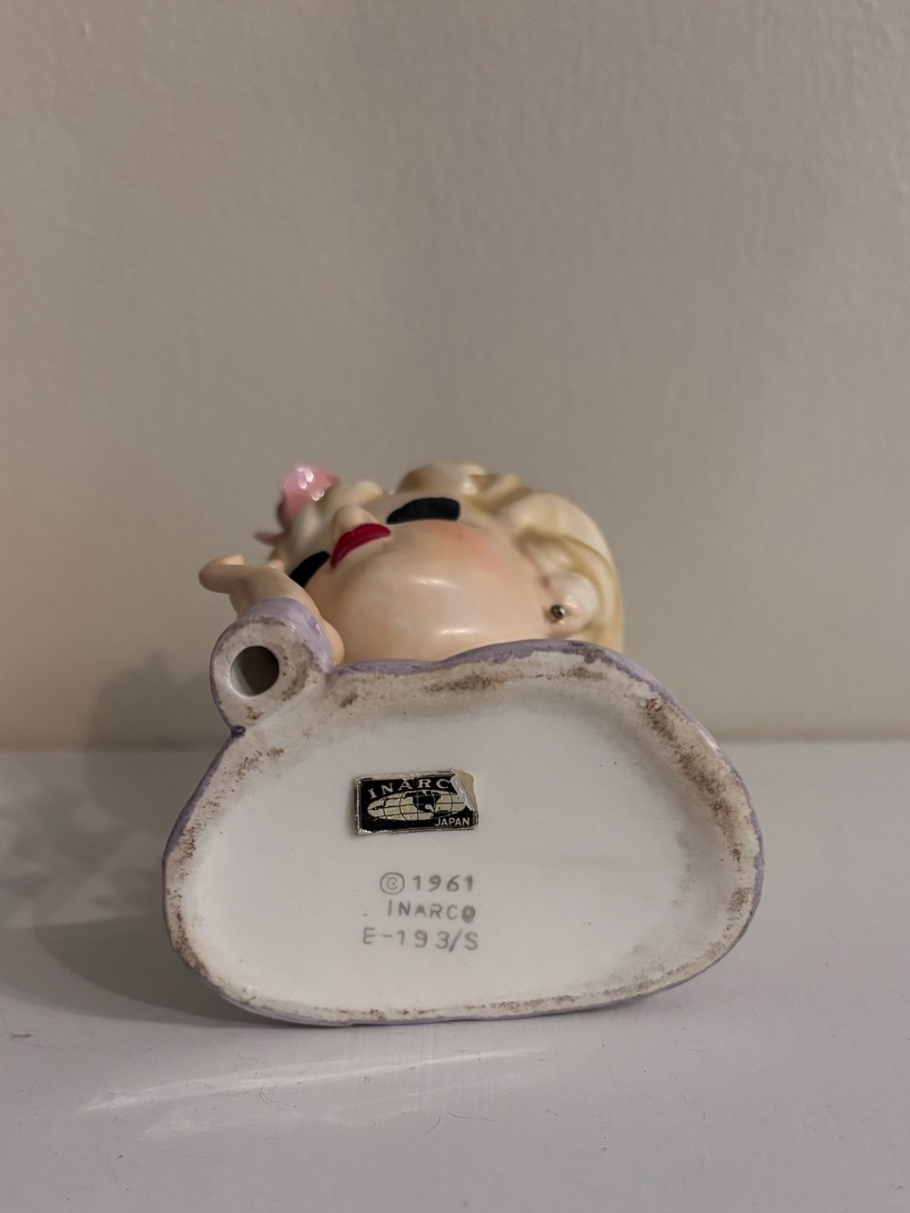 Vintage 1961 Inarco Lady Head Vase - Picture 5 of 6